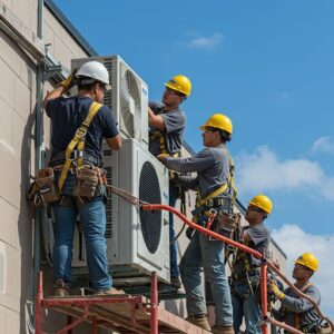 Outdoor Fixing by Mezaj HVAC team. in Riyadh