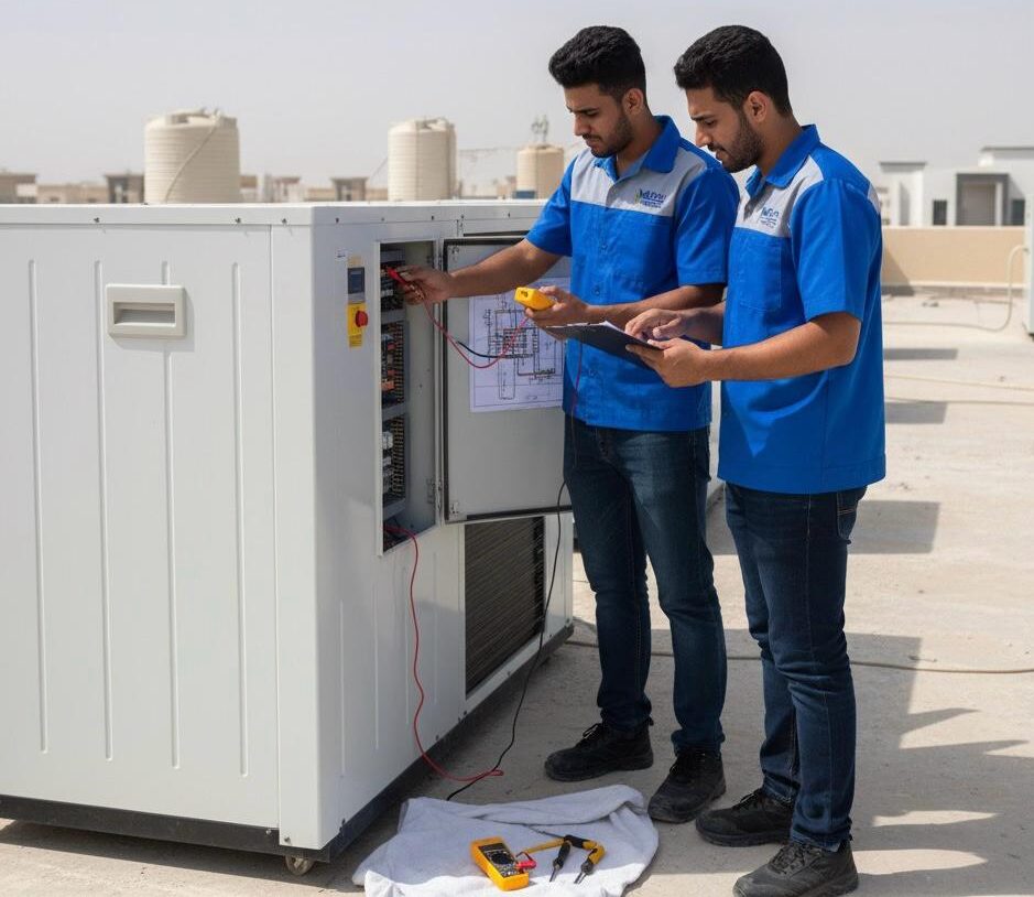 Top Roof Unite testing HVAC Electrical system
