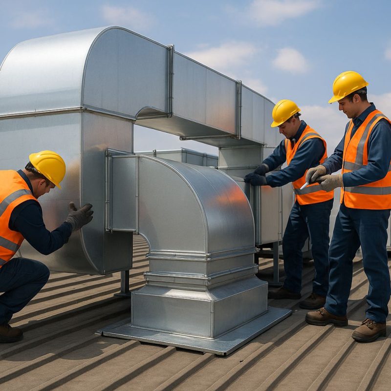 Air cooler Duct setup by Mezaj HVAC Services team